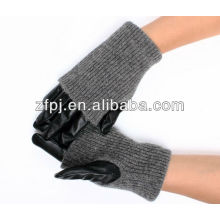 Women opera long leather&wool Winter Warm driving gloves